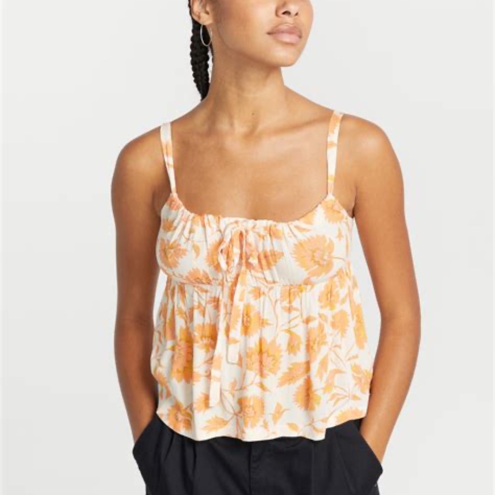 🥥  Volcom Floral Yellow Cami. Juniors medium. Boho hippy. NWT from KAUAI! 🌴